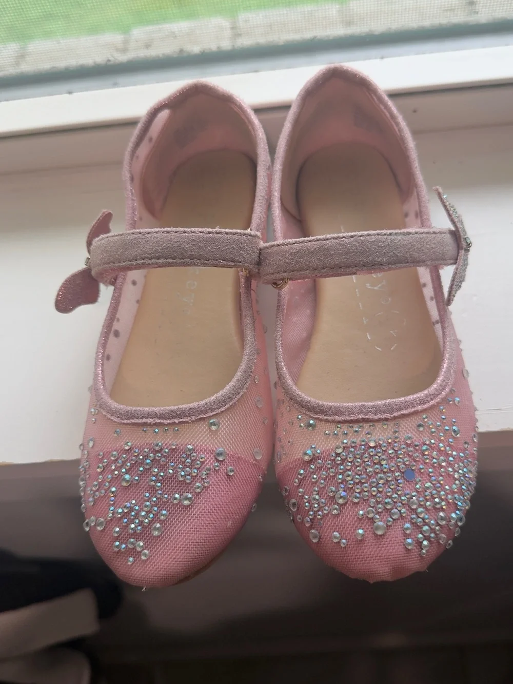 Girls Pink Sparkle Mary Jane Dress Shoes